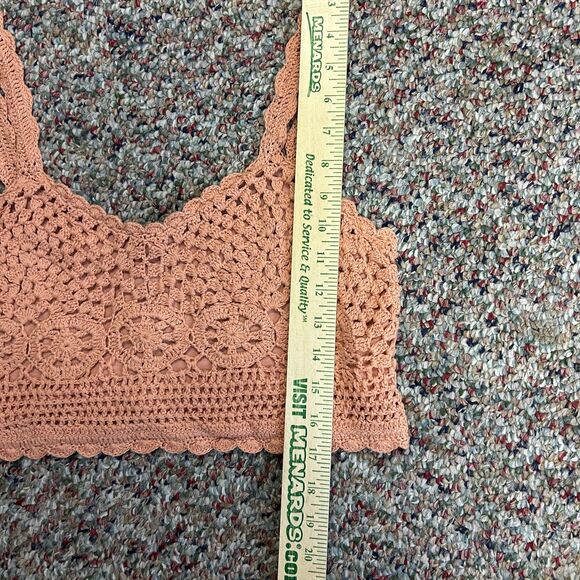 Taylor & Sage NWT Mauve Orange Crochet Cropped Back Button Bralette Top Size L - Picture 14 of 14